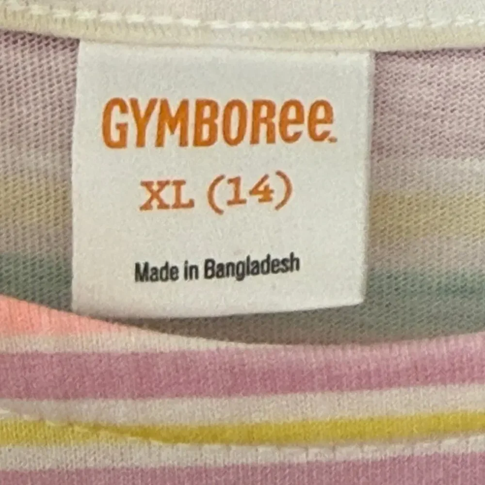 Gymboree Girls Rainbow Stripe Midi Dress XL 14 Knit Cap Sleeve Twirl Soft Preppy